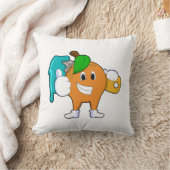 ブラシ付きペインターとしてオ絵を描レンジ クッション (ブランケット)