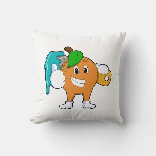 ブラシ付きペインターとしてオ絵を描レンジ クッション (正面)