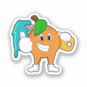 ブラシ付きペインターとしてオ絵を描レンジ シール (正面)