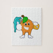 ブラシ付きペインターとしてオ絵を描レンジ ジグソーパズル (縦)