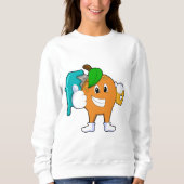 ブラシ付きペインターとしてオ絵を描レンジ スウェットシャツ (正面)