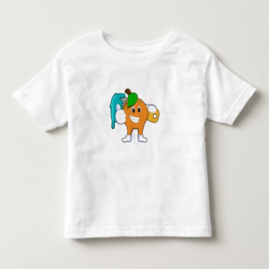 ブラシ付きペインターとしてオ絵を描レンジ トドラーTシャツ (正面)