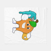 ブラシ付きペインターとしてオ絵を描レンジ フリースブランケット (正面(横))