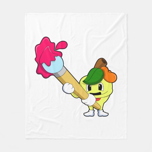 ブラシ付きペインター絵を描のApple フリースブランケット (正面)