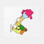 ブラシ付きペインター絵を描のApple フリースブランケット (正面(横))