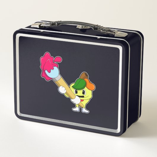ブラシ付きペインター絵を描のApple メタルランチボックス (裏面)