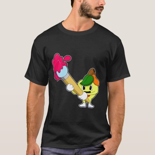 ブラシ付きペインター絵を描のApple Tシャツ (正面)