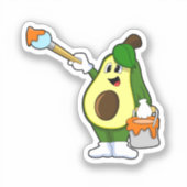 ブラシ付きペインター絵を描アボカド シール (正面)