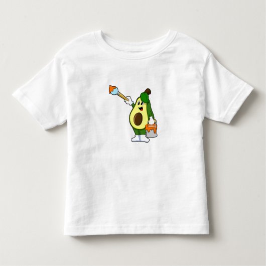 ブラシ付きペインター絵を描アボカド トドラーTシャツ (正面)