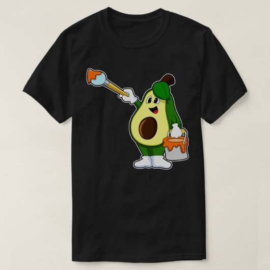 ブラシ付きペインター絵を描アボカド Tシャツ (デザイン正面)