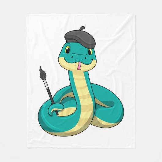 ブラシ付きペイ絵を描タン フリースブランケット (正面)
