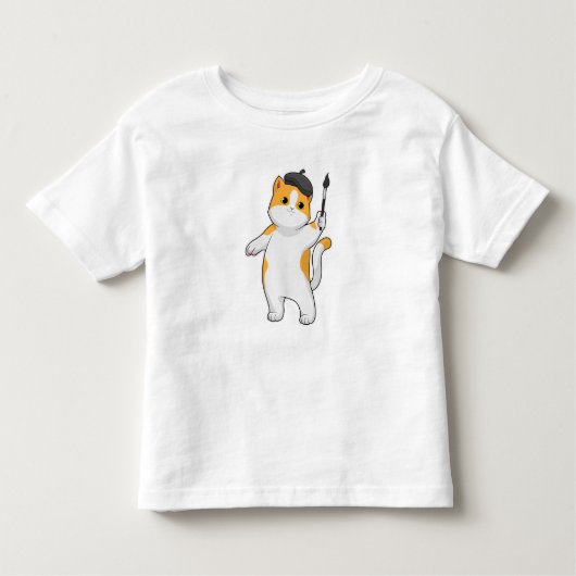ブラシ付きペイ絵を描ター トドラーTシャツ (正面)