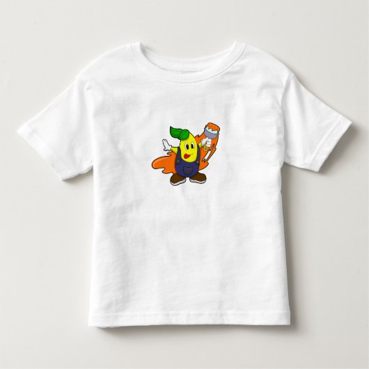 ブラシ付きペイ絵を描タ トドラーTシャツ (正面)