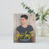 ブラシ付きマーク編集可能カラー卒業はがき ポストカード (スタンド正面)