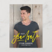 ブラシ付きマーク編集可能カラー卒業はがき ポストカード (正面)