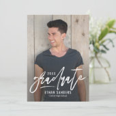 ブラシ付きマーク編集可能カラー卒業招待状 招待状 (スタンド正面)