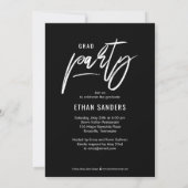 ブラシ付きマーク編集可能カラー卒業招待状 招待状 (裏面)