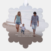 ブラシ付きミニマルスクリプトメリークリスマス2写真 オーナメントカード (裏面)