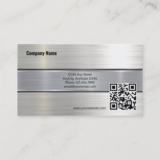 ブラシ付きメタル | QRビジネス 名刺 (裏面)