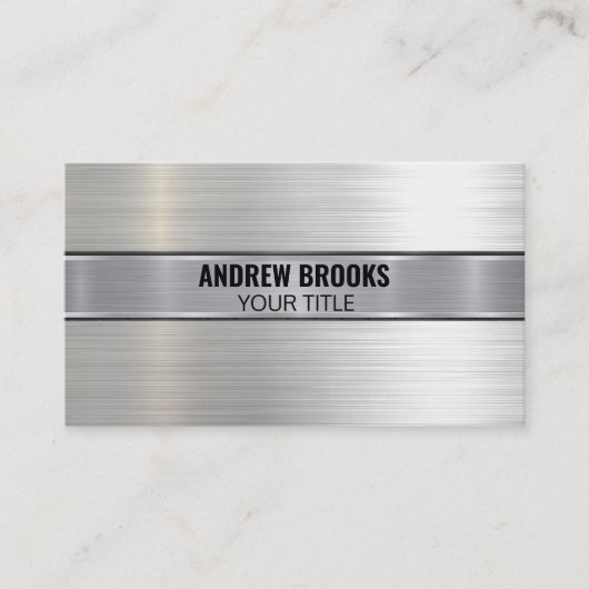 ブラシ付きメタル | QRビジネス 名刺 (正面)