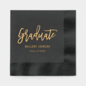 ブラシ付きモダン卒業用フォイルにナプキンを押した 箔ナプキン (正面)