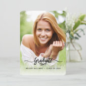 ブラシ付きモダン書道2フォトグラードパーティー 招待状 (スタンド正面)