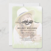 ブラシ付きモダン書道2フォトグラードパーティー 招待状 (裏面)