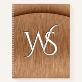 ブラシ付きモノグラムの銅 ノートブック (正面)