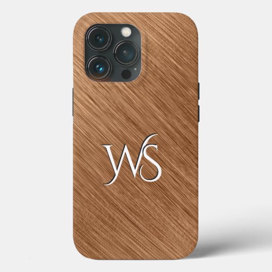 ブラシ付きモノグラムの銅 Case-Mate iPhoneケース (裏面)