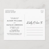 ブラシ付きレタリング延期日の変更 案内ポストカード (裏面)