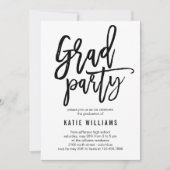 ブラシ付き卒業パーティー招待状 招待状 (正面)