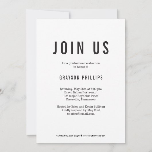 ブラシ付き卒業卒業発表招待状 招待状 (裏面)