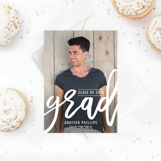 ブラシ付き卒業卒業発表招待状 招待状