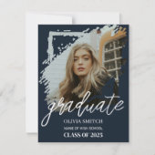 ブラシ付き卒業招待状 招待状 (正面)