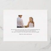 ブラシ付き実在チャームフォイル写真サンキューカード 箔招待状 (裏面)