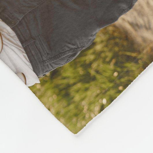 ブラシ付き感謝の編集可能なカラーフォトコラージュ逃亡 フリースブランケット (角)