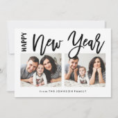ブラシ付き新年ホリデーコラージュ2フォトカード シーズンカード (正面)