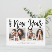 ブラシ付き新年ホリデーコラージュ2フォトカード シーズンカード (スタンド正面)