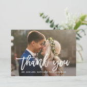 ブラシ付き書結婚道の感謝フォトカード サンキューカード (スタンド正面)