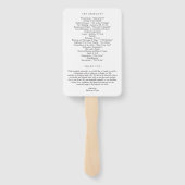 ブラシ付き書編集可能カラー結婚式 プログラム ハンドファン (裏面)