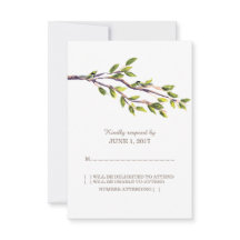 ブラシ付き枝結婚の応答カード