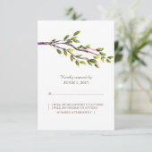 ブラシ付き枝結婚の応答カード 出欠カード (スタンド正面)