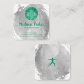 ブラシ付き水彩 |ヨガスタジオ |インストラクター スクエア名刺 (正面/裏面)