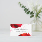 ブラシ付き水色（赤） 名刺 (スタンド正面)