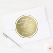 ブラシ付き深いカスタマイズ金ゴールド-/テンプレート ラウンドシール (封筒)