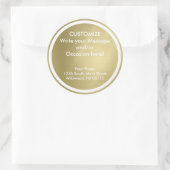 ブラシ付き深いカスタマイズ金ゴールド-/テンプレート ラウンドシール (バッグ)