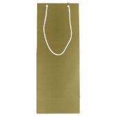 ブラシ付き深い金ゴールド ワインギフトバッグ (裏面)