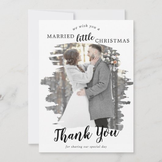 ブラシ付き結婚したリトルクリスマス シーズンカード (正面)