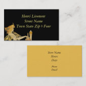 ブラシ付き絵を描の女性 名刺 (正面/裏面)