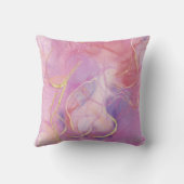 ブラシ付き金ゴールドでピンクと白の大理石の仕上げ クッション (裏面)